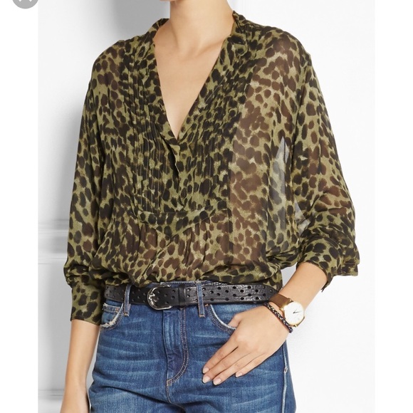 chiffon leopard blouse